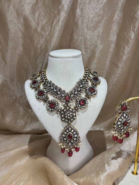 Hot pink necklace set
