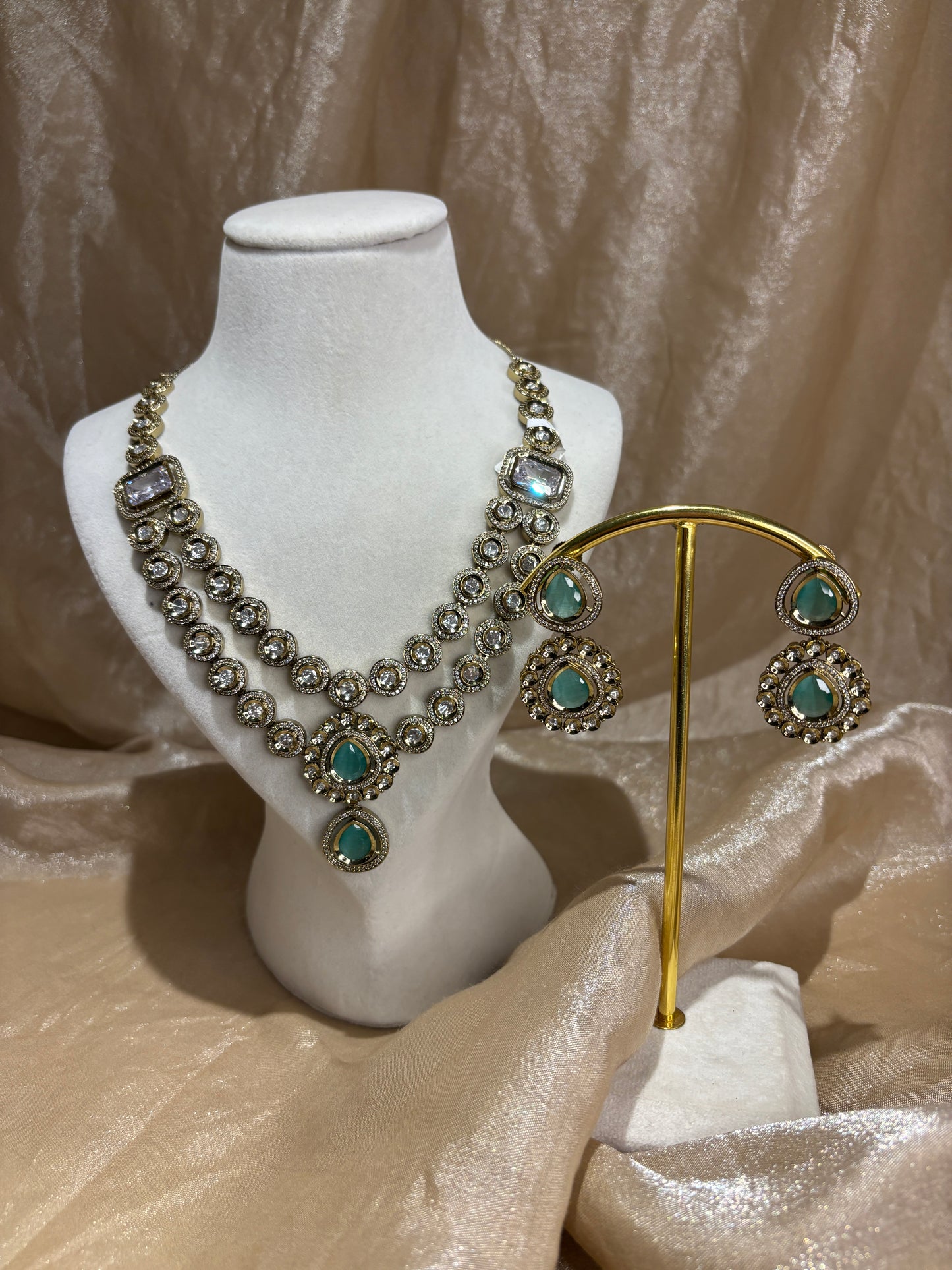 Mint green layered necklace