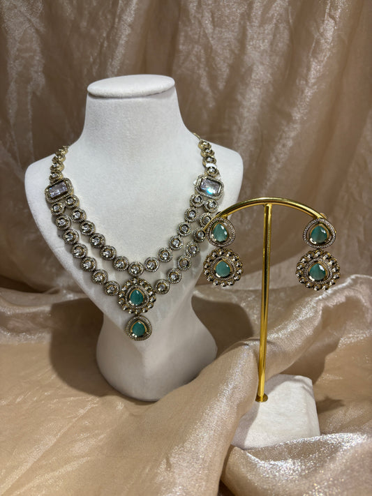 Mint green layered necklace