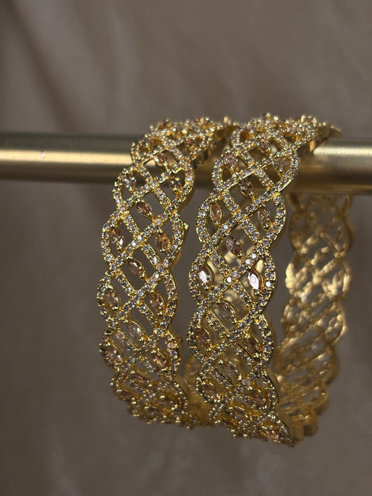 Gold American diamond kare