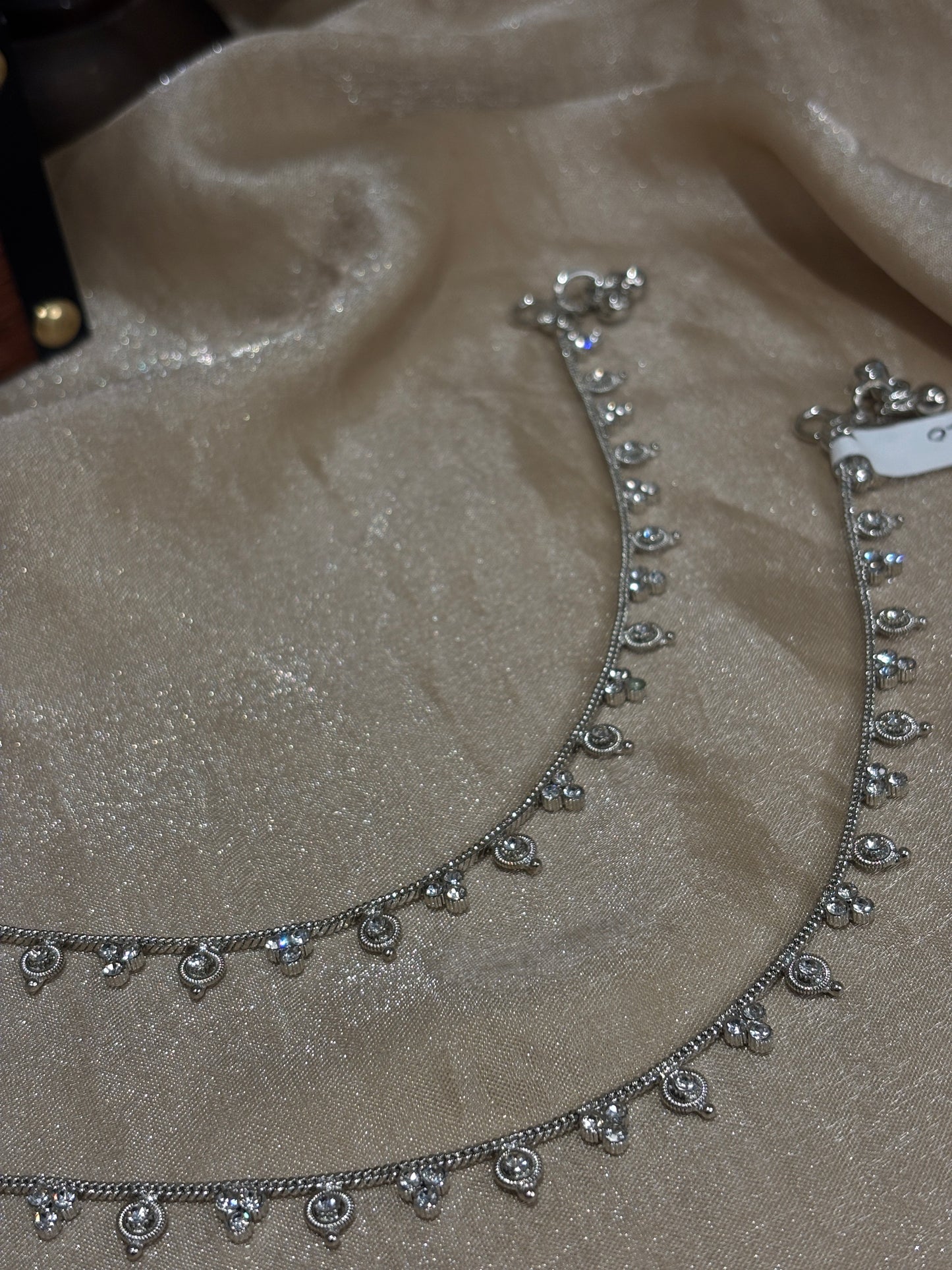 Simple silver anklets