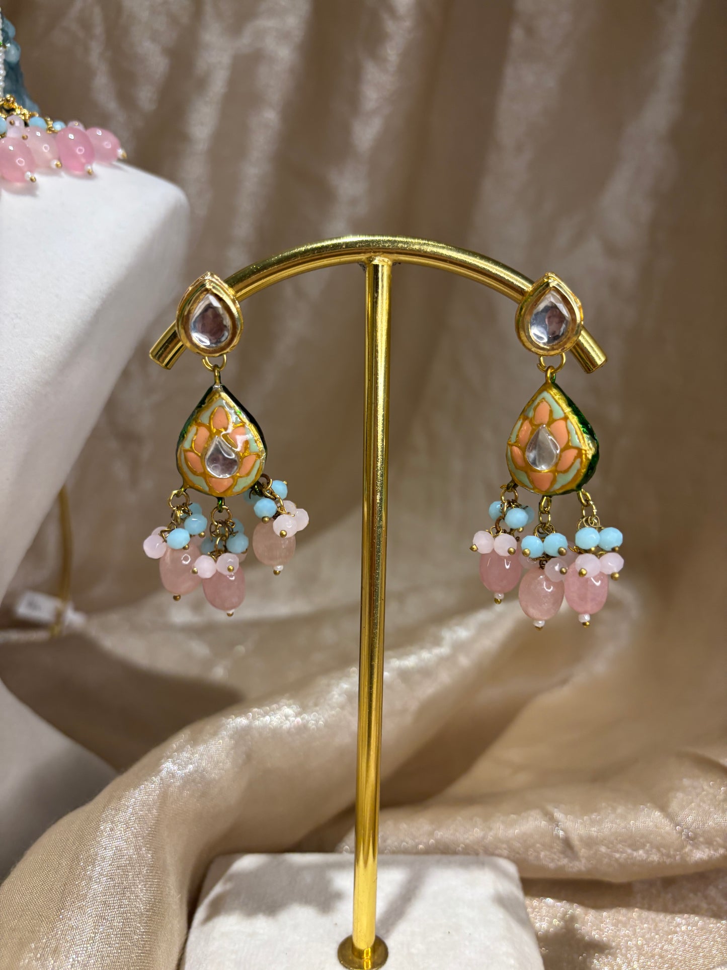 Sky blue and baby pink choker set