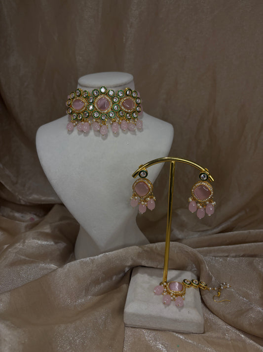 Baby pink choker set