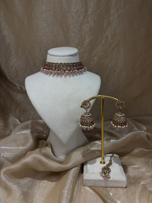 Baby pink choker set