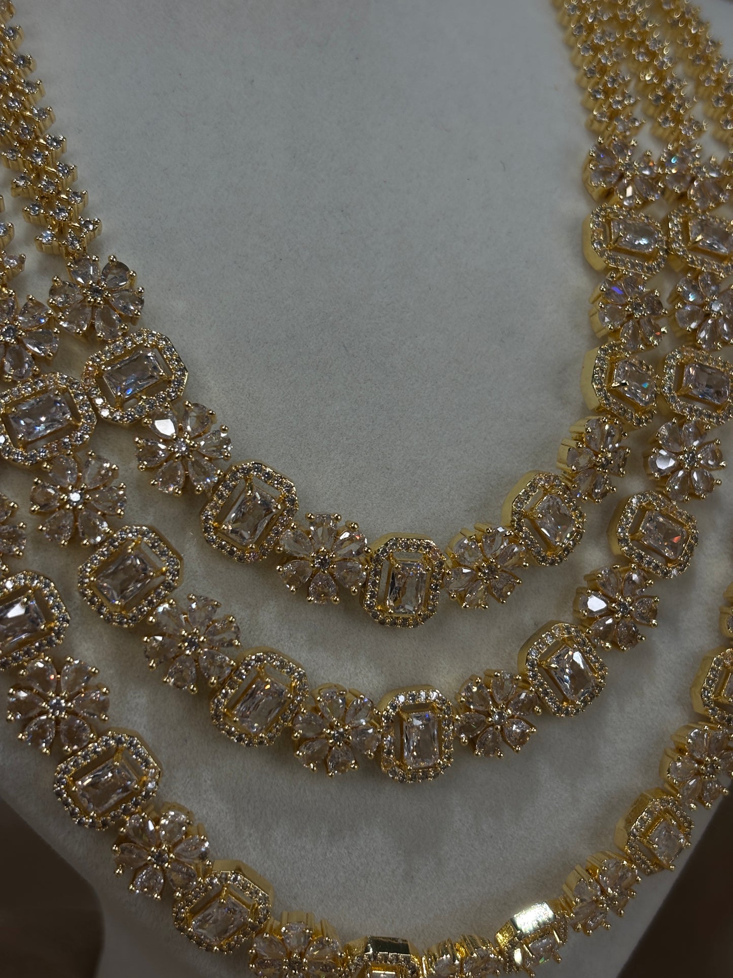 3-layer gold American diamond set