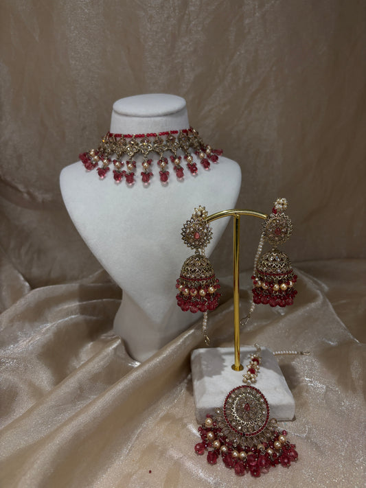 Hot pink choker set