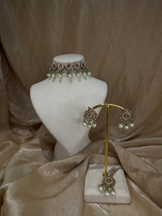 Mint green choker set
