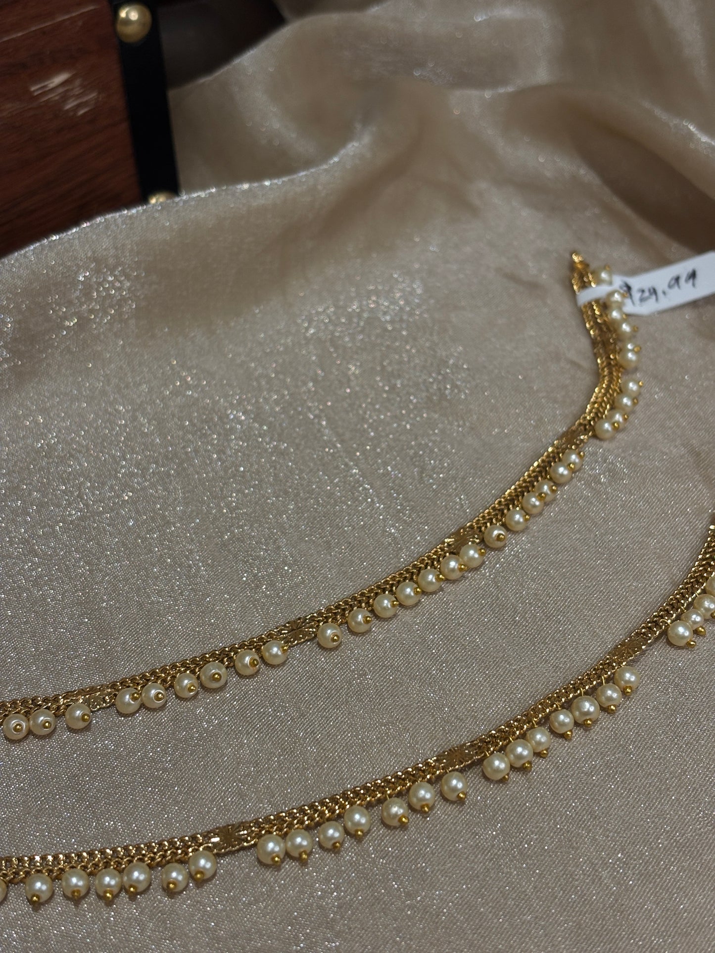 Yellow gold anklets