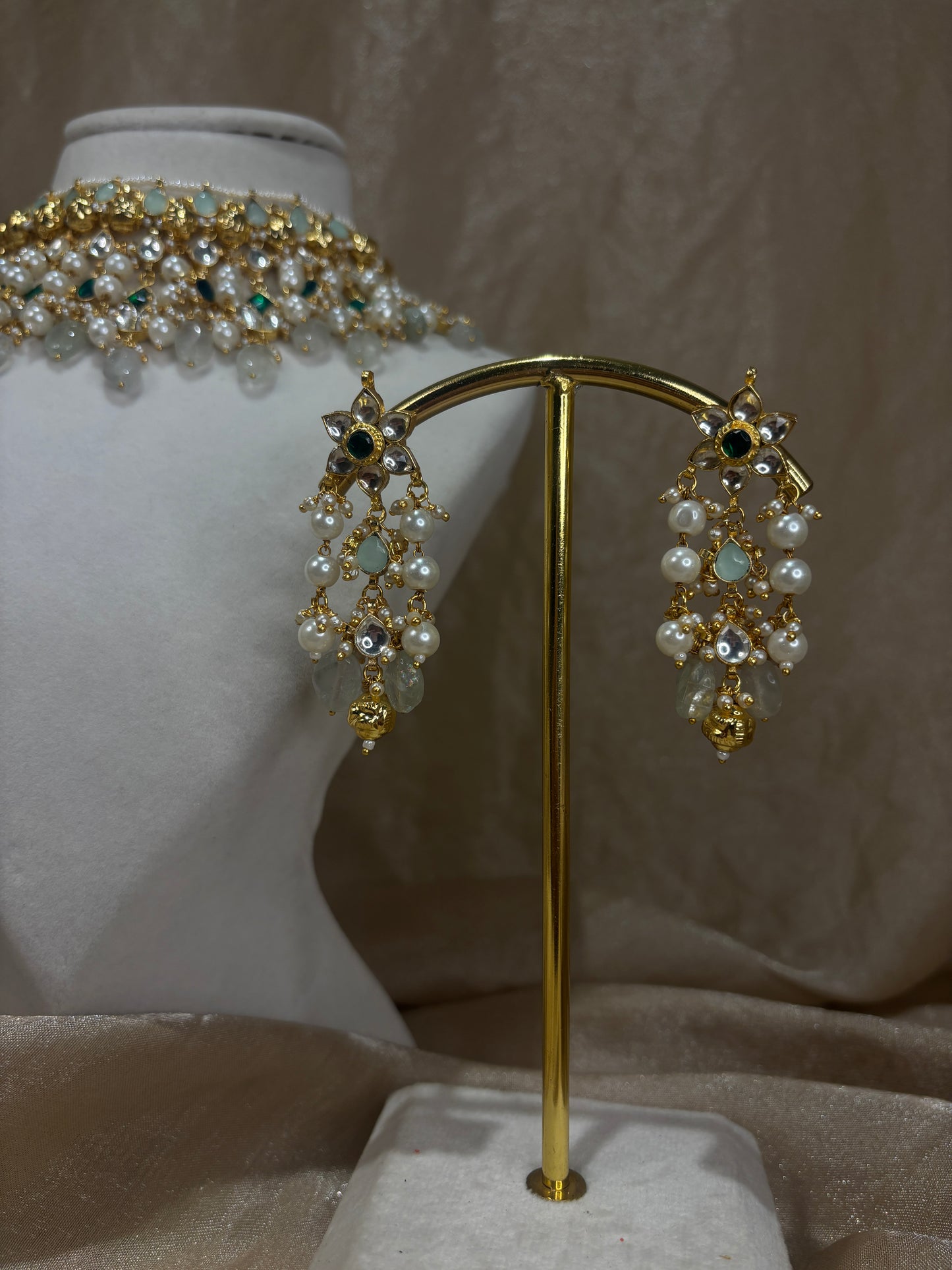 Mint/emerald green choker set