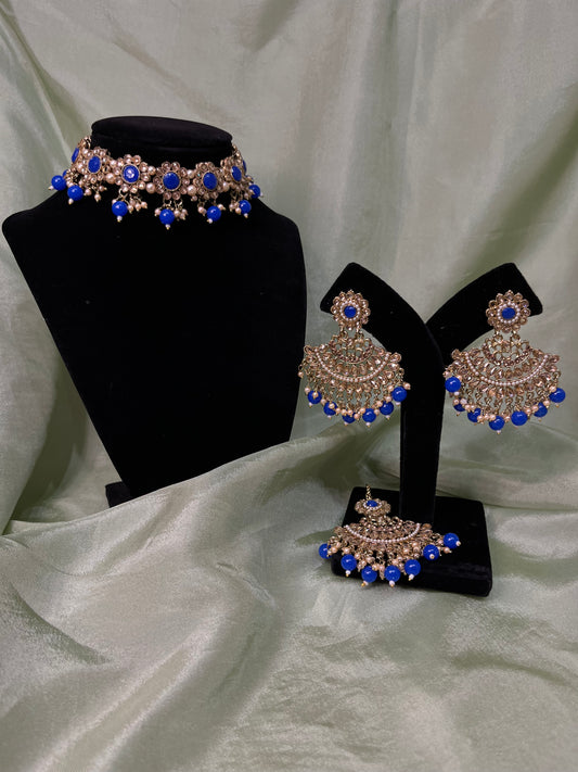 Royal blue choker set