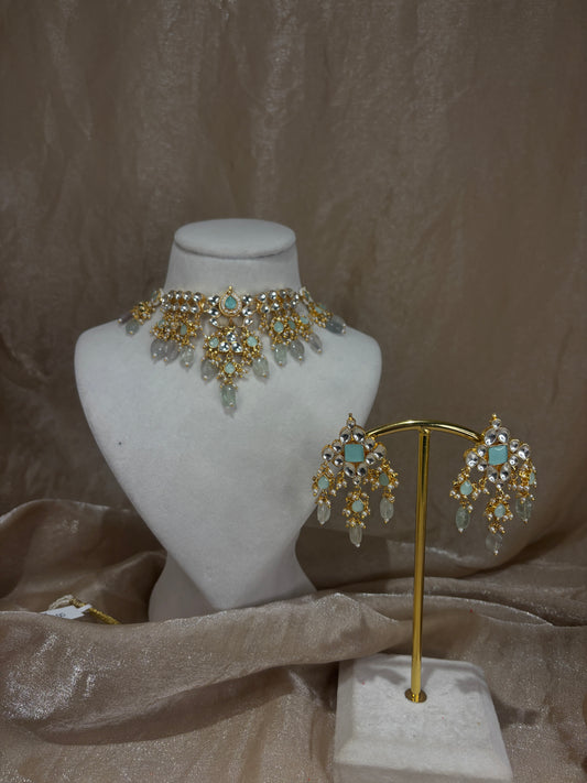 Mint green choker set