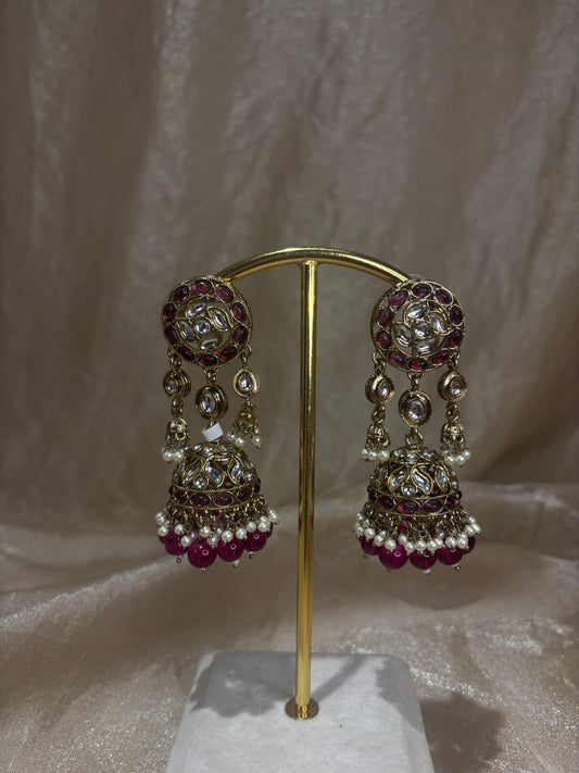 Hot pink earrings
