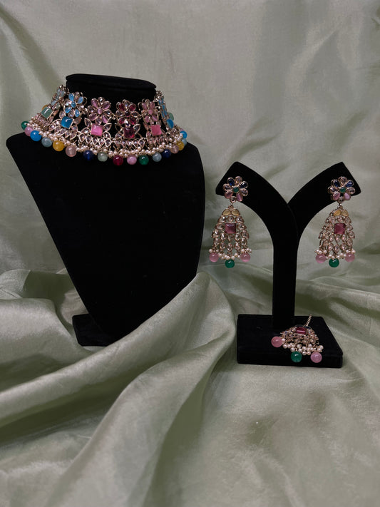 Pastel multi-colour choker