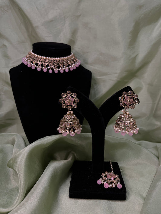 Baby pink choker set