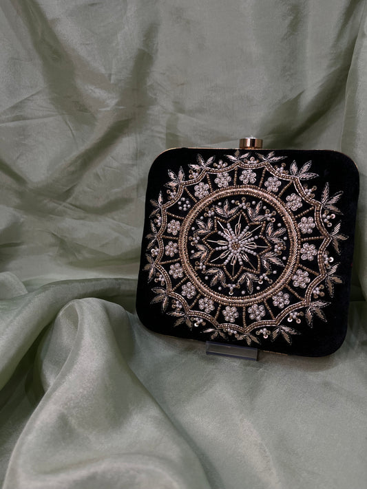 Black square clutch