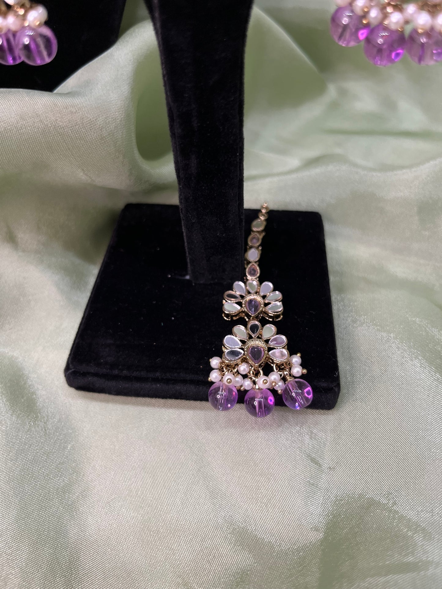 Lavender mirror work choker set