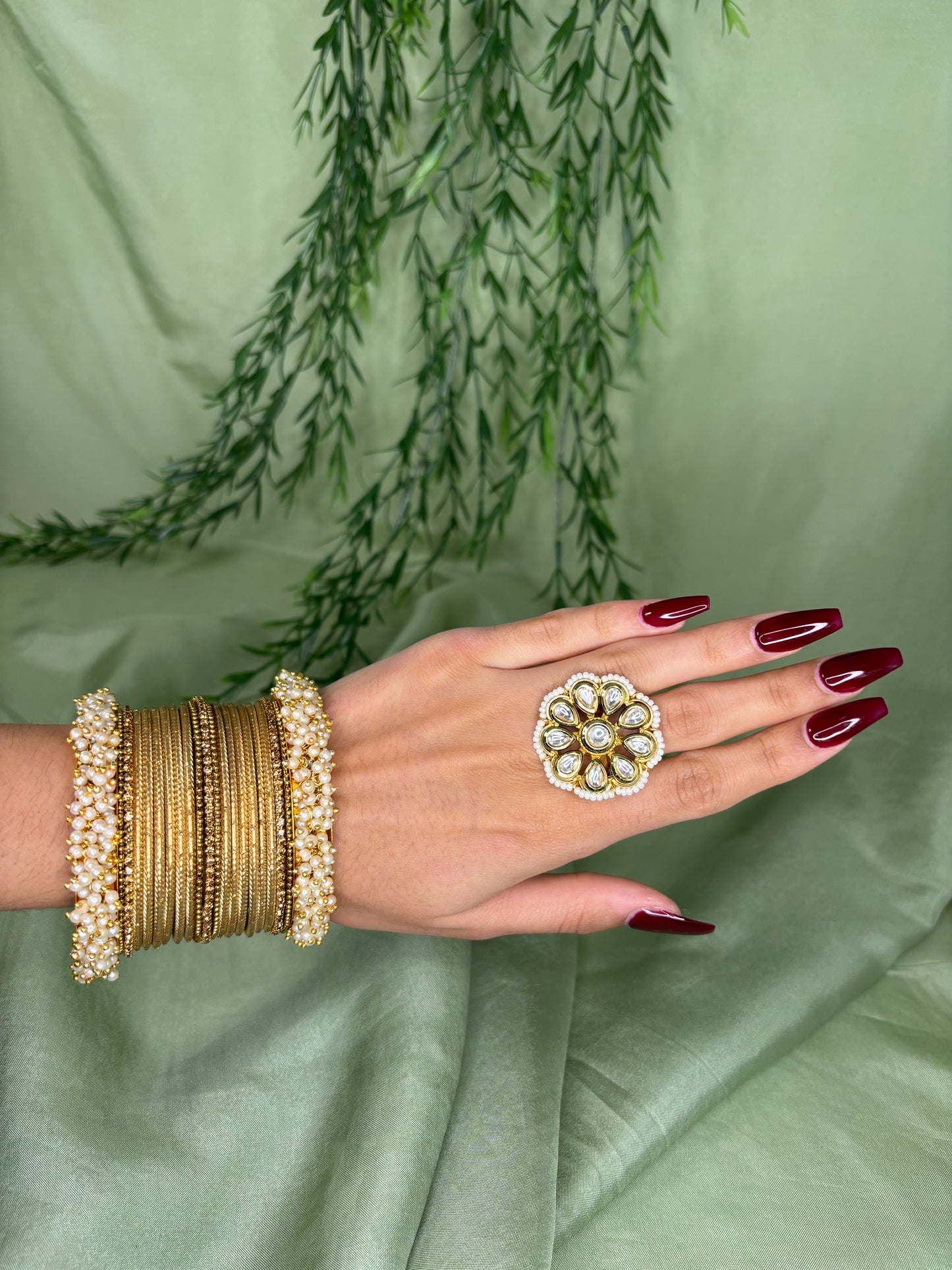 Gold bindi bangle set