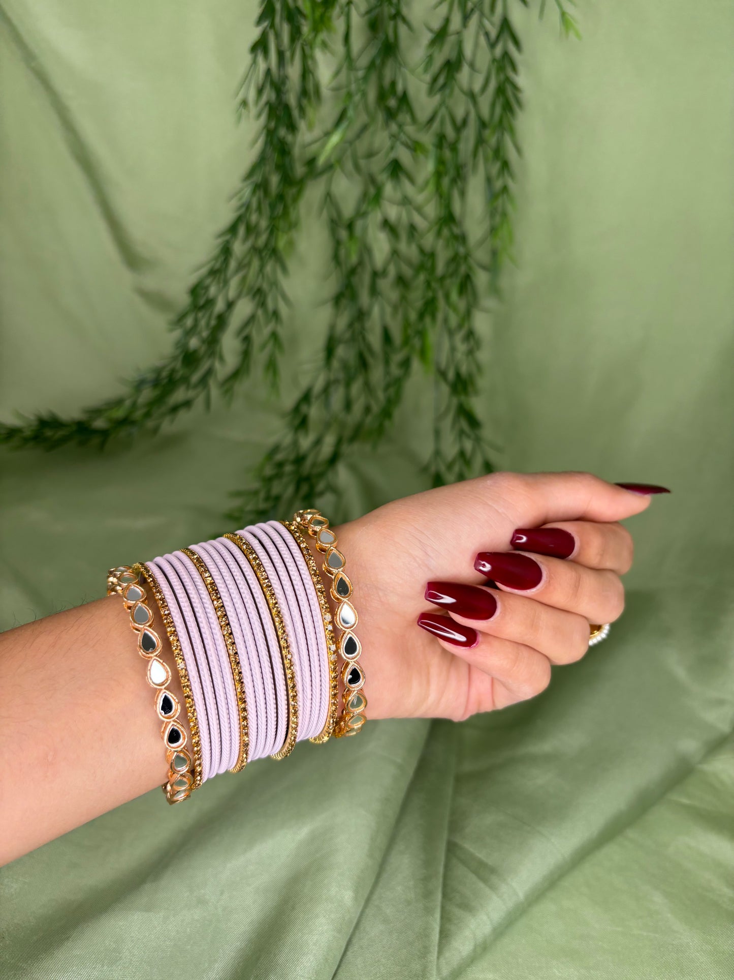 Baby pink bangle set