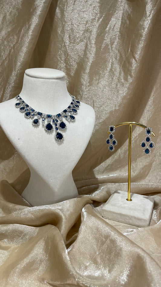 navy blue necklace set