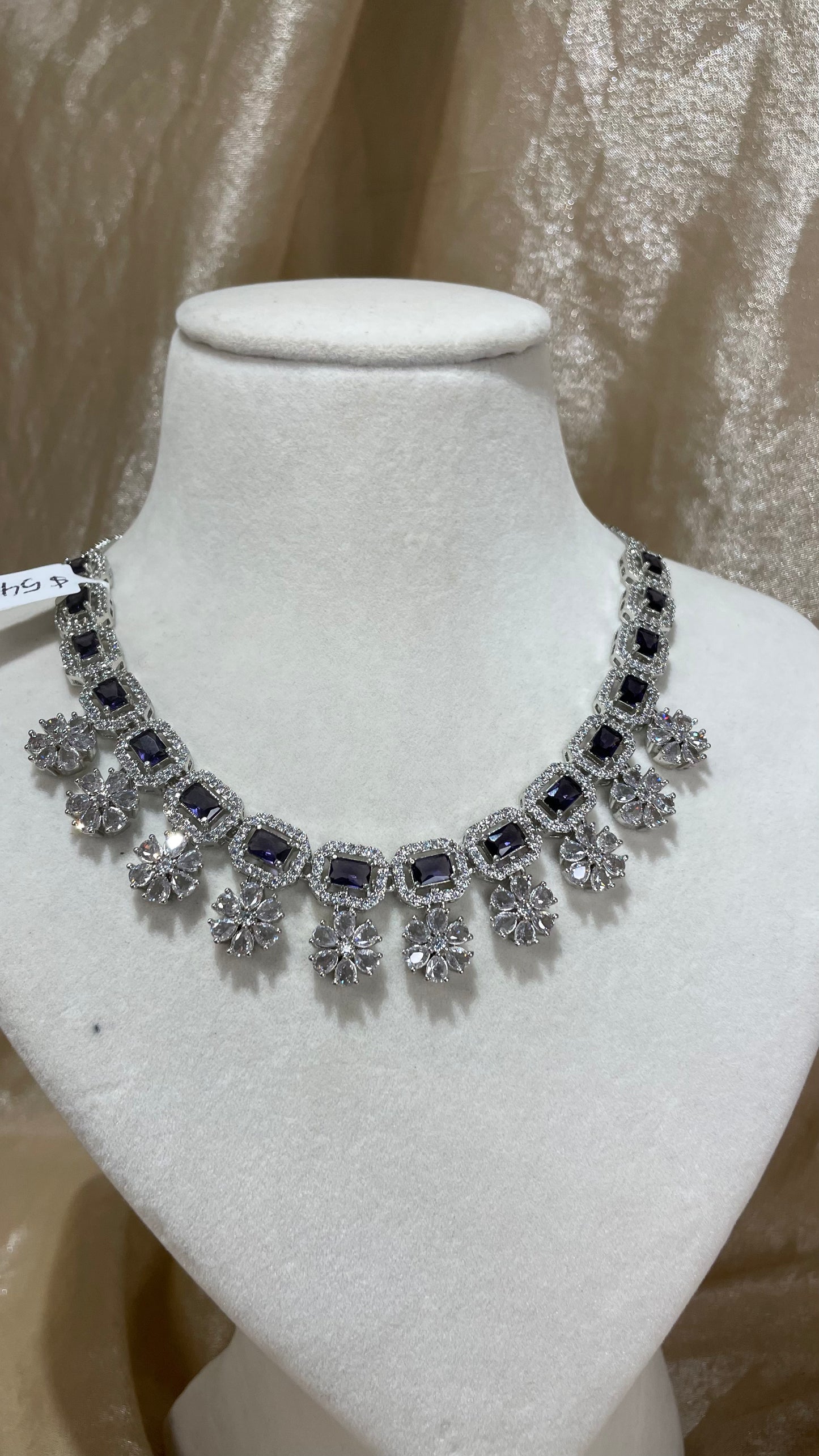 navy blue necklace set
