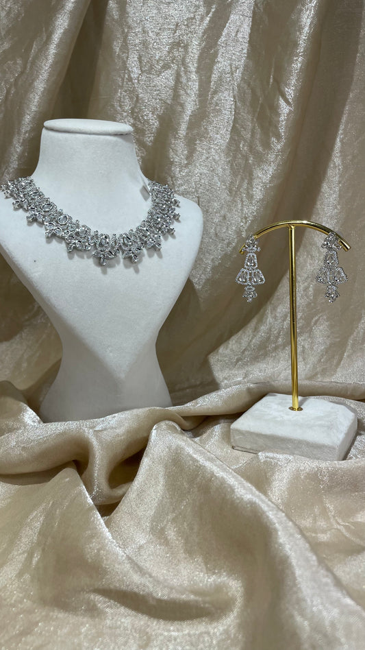 silver necklace set