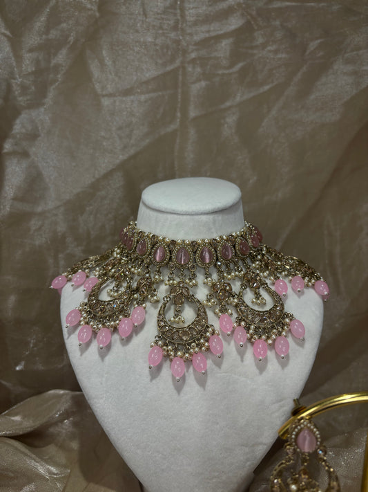 Baby pink choker set