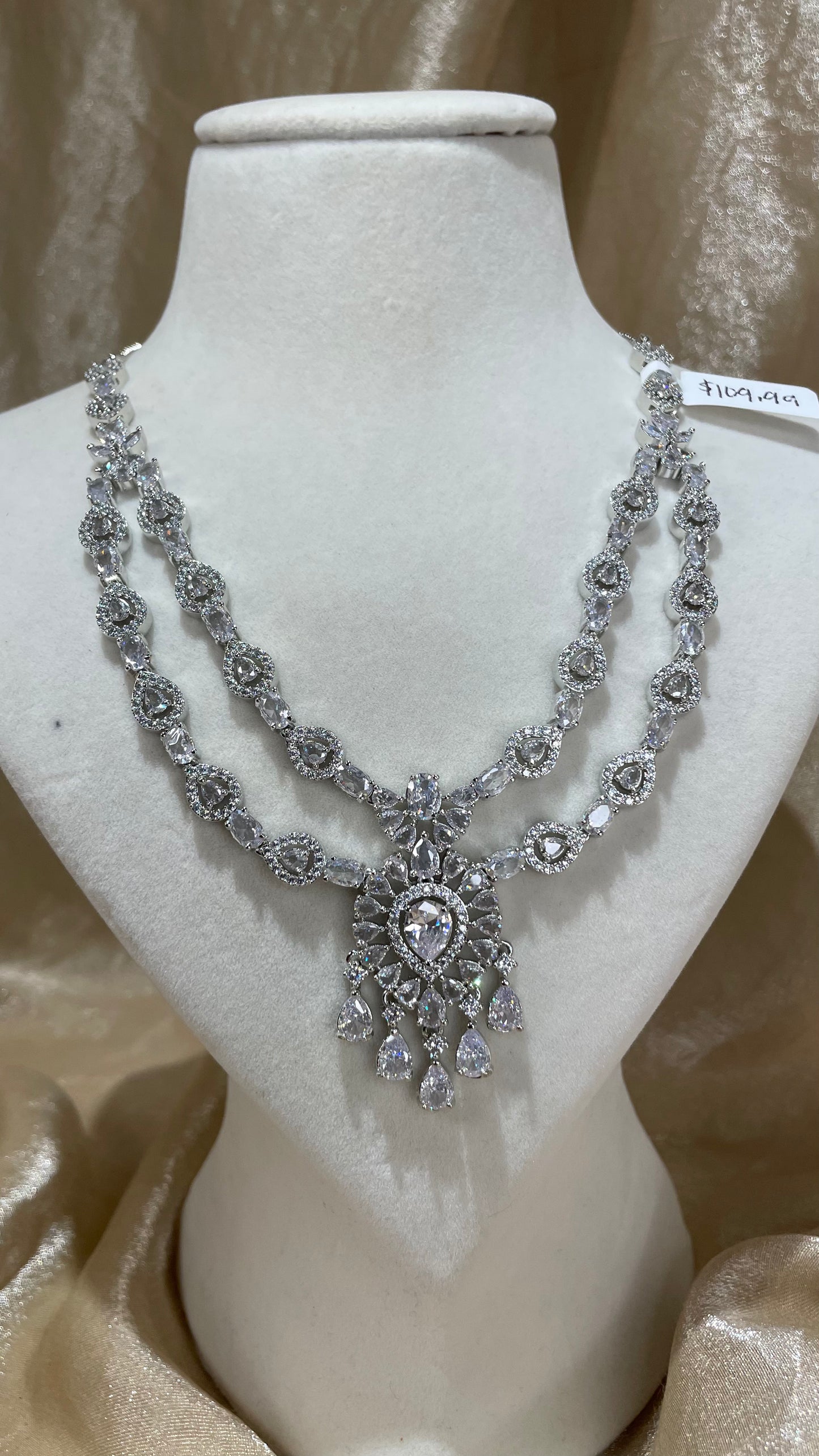 silver necklace set
