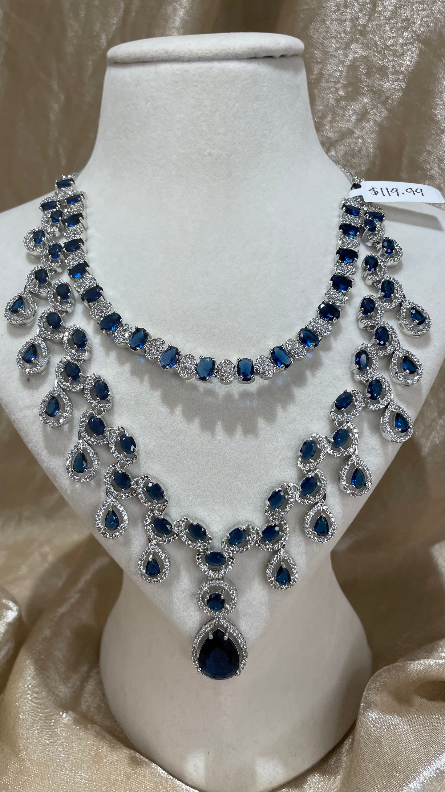 navy blue necklace set