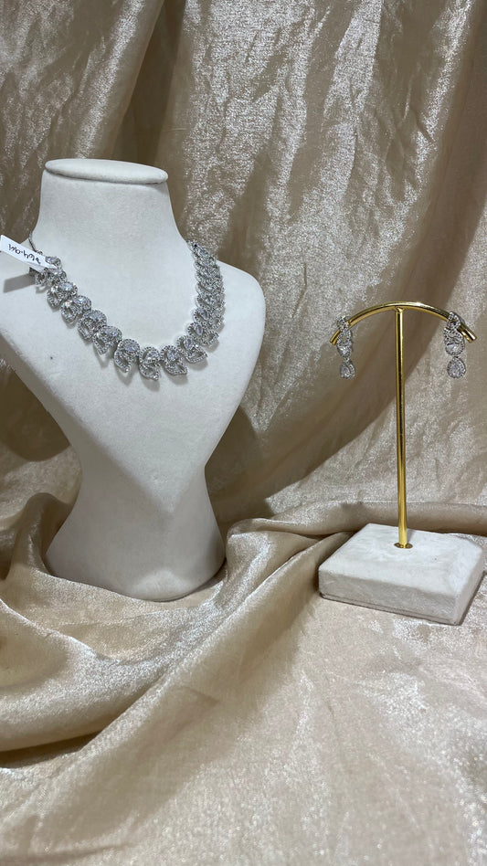 silver necklace set