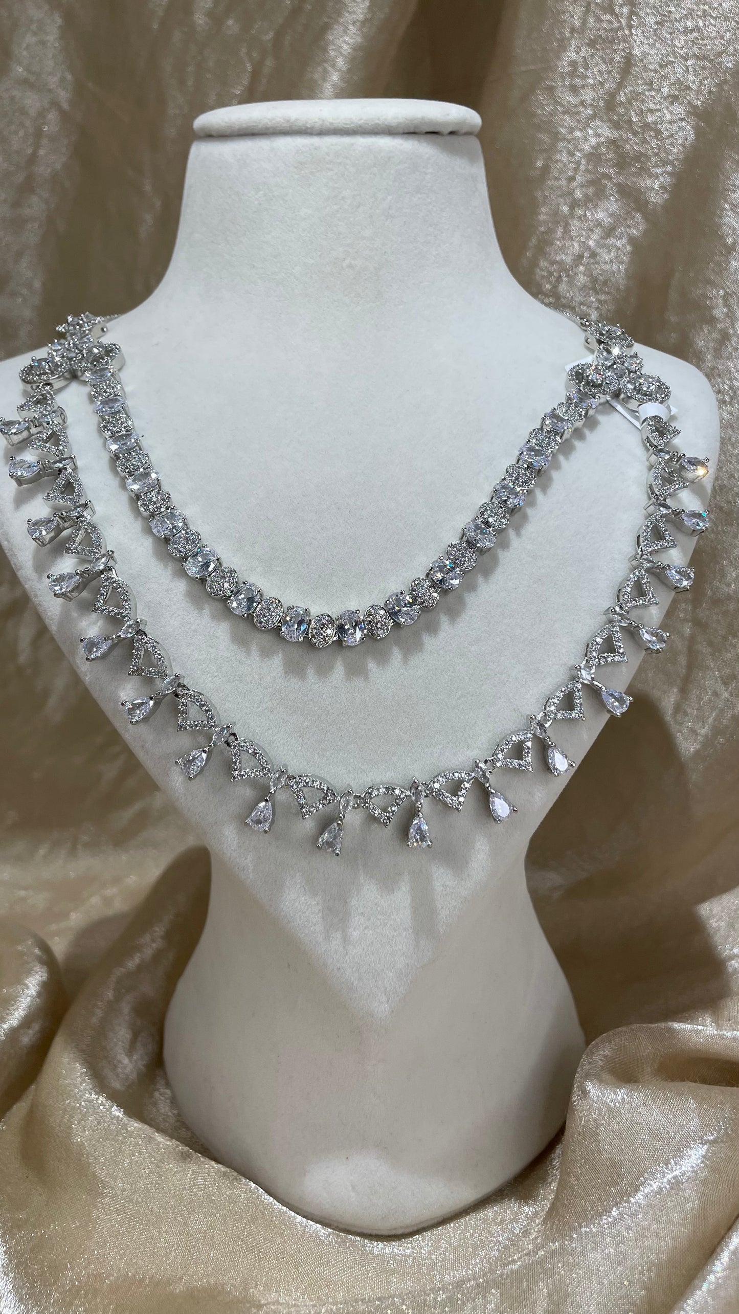 silver necklace set