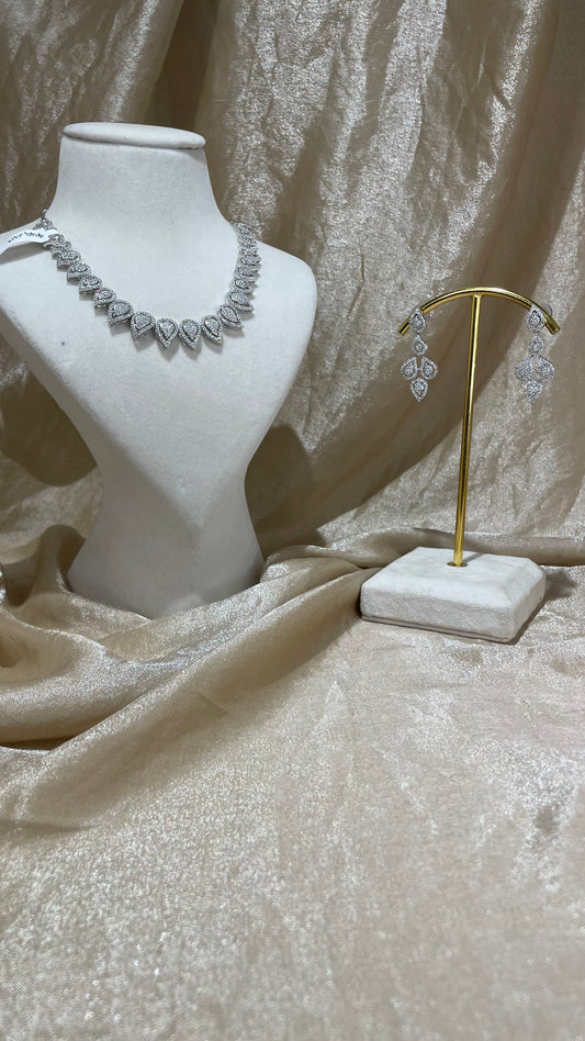 silver necklace set