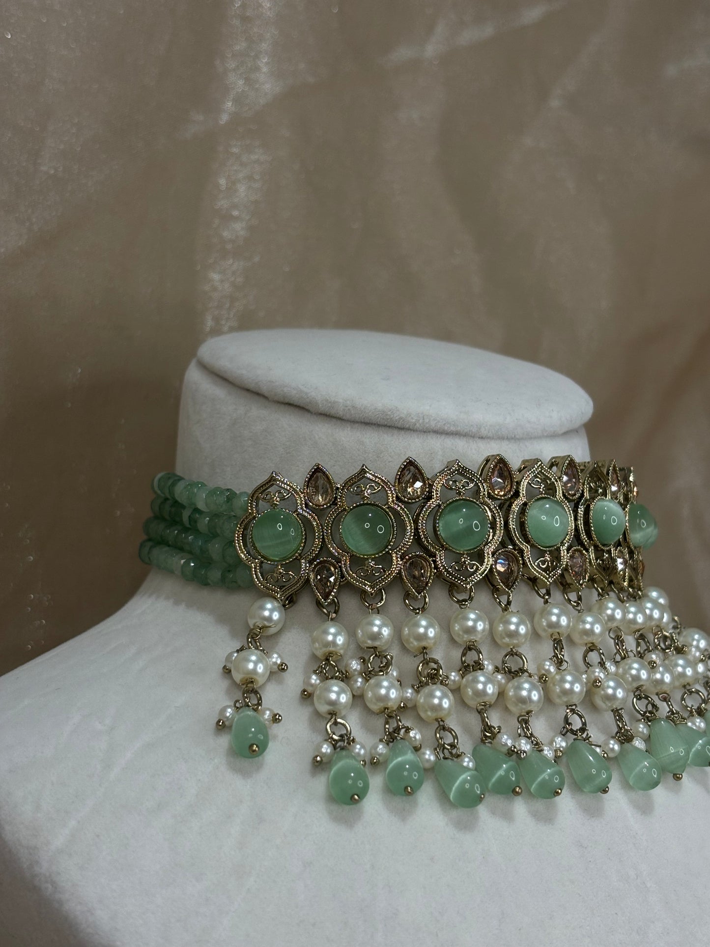 Mint green choker set