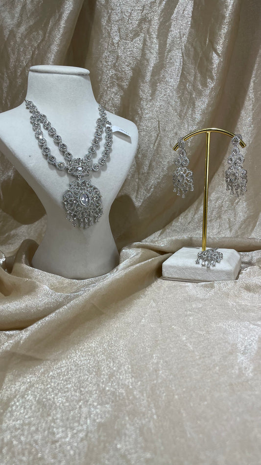 silver necklace set