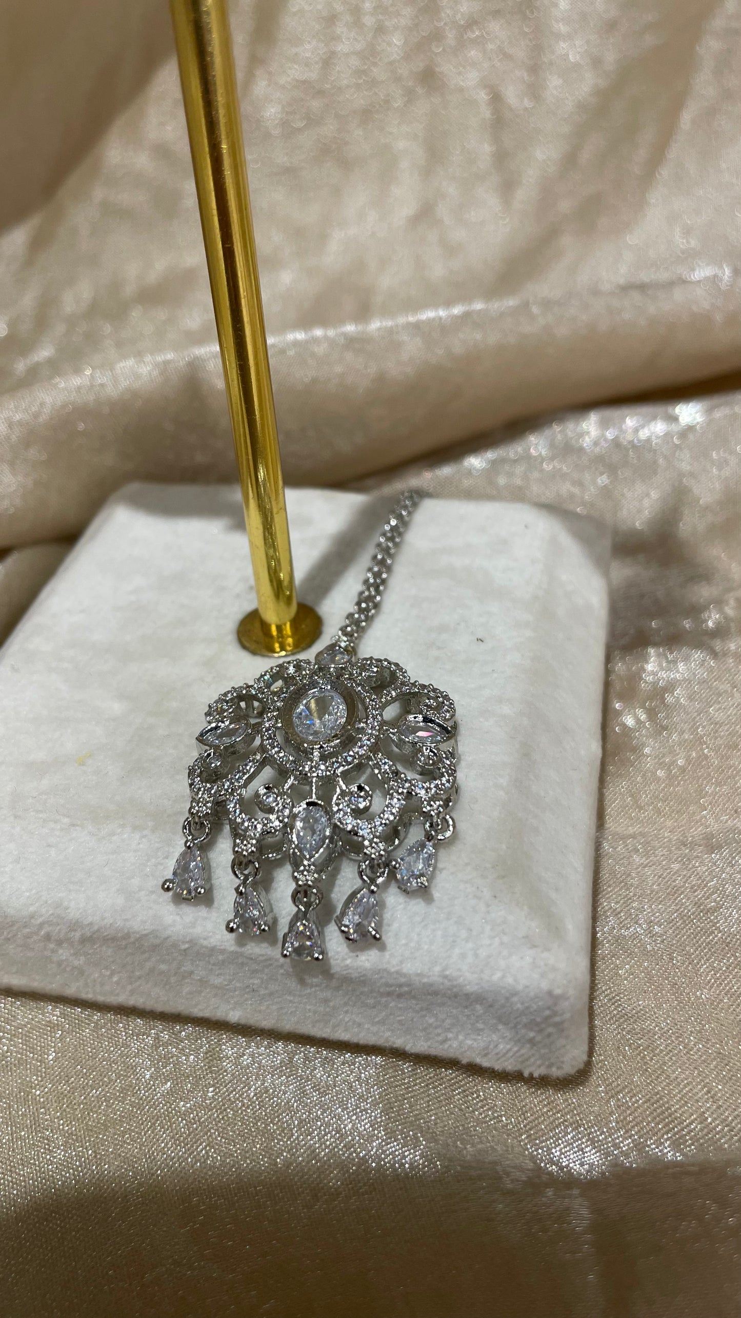silver necklace set