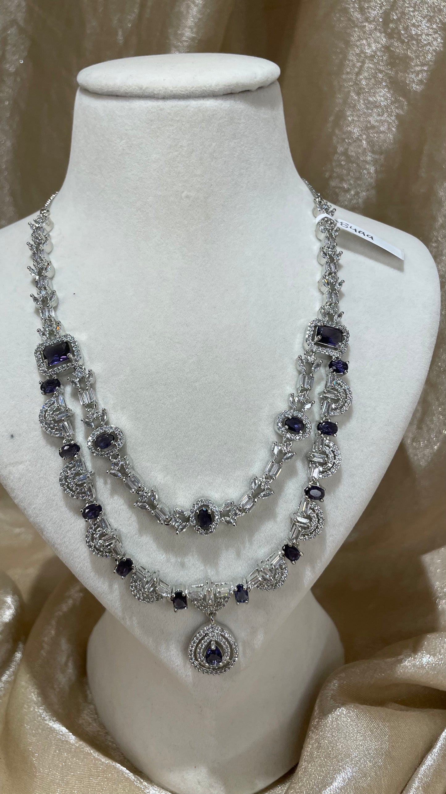navy blue necklace set