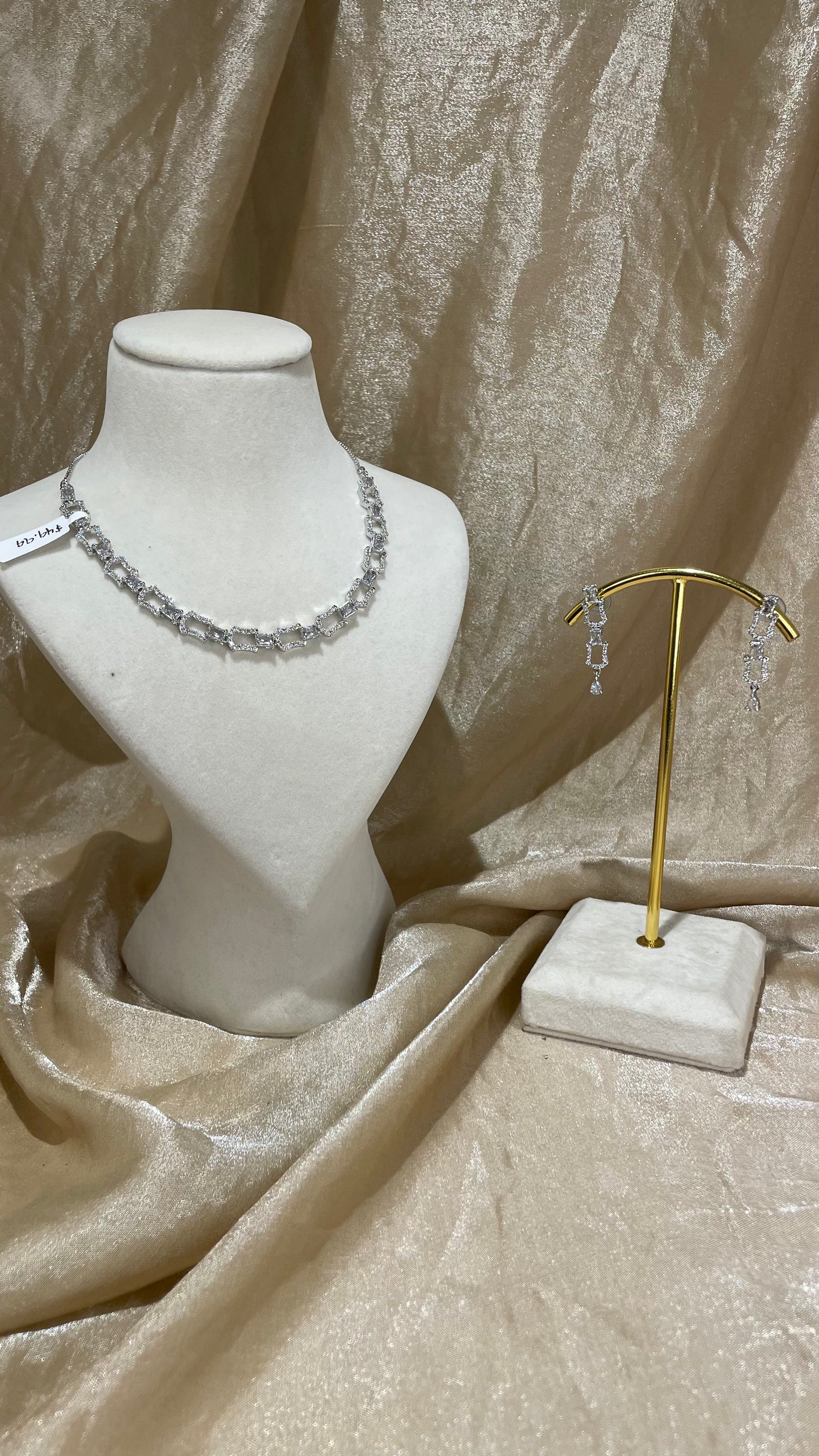 silver necklace set