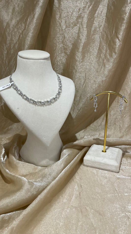 silver necklace set