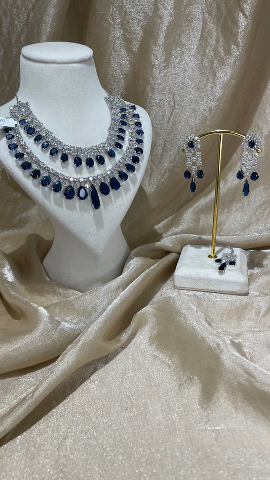 navy blue necklace set