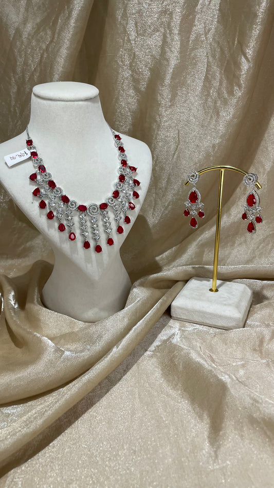 red necklace set
