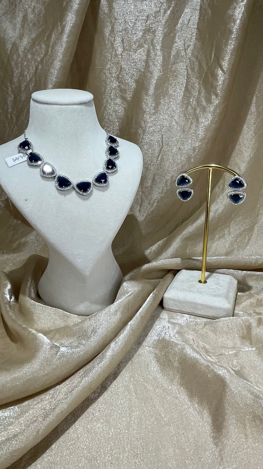 navy blue necklace set