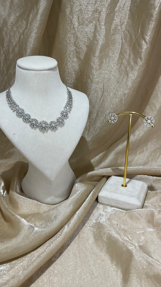 silver necklace set