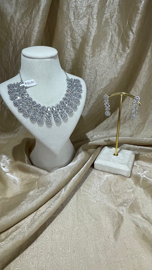 silver necklace set