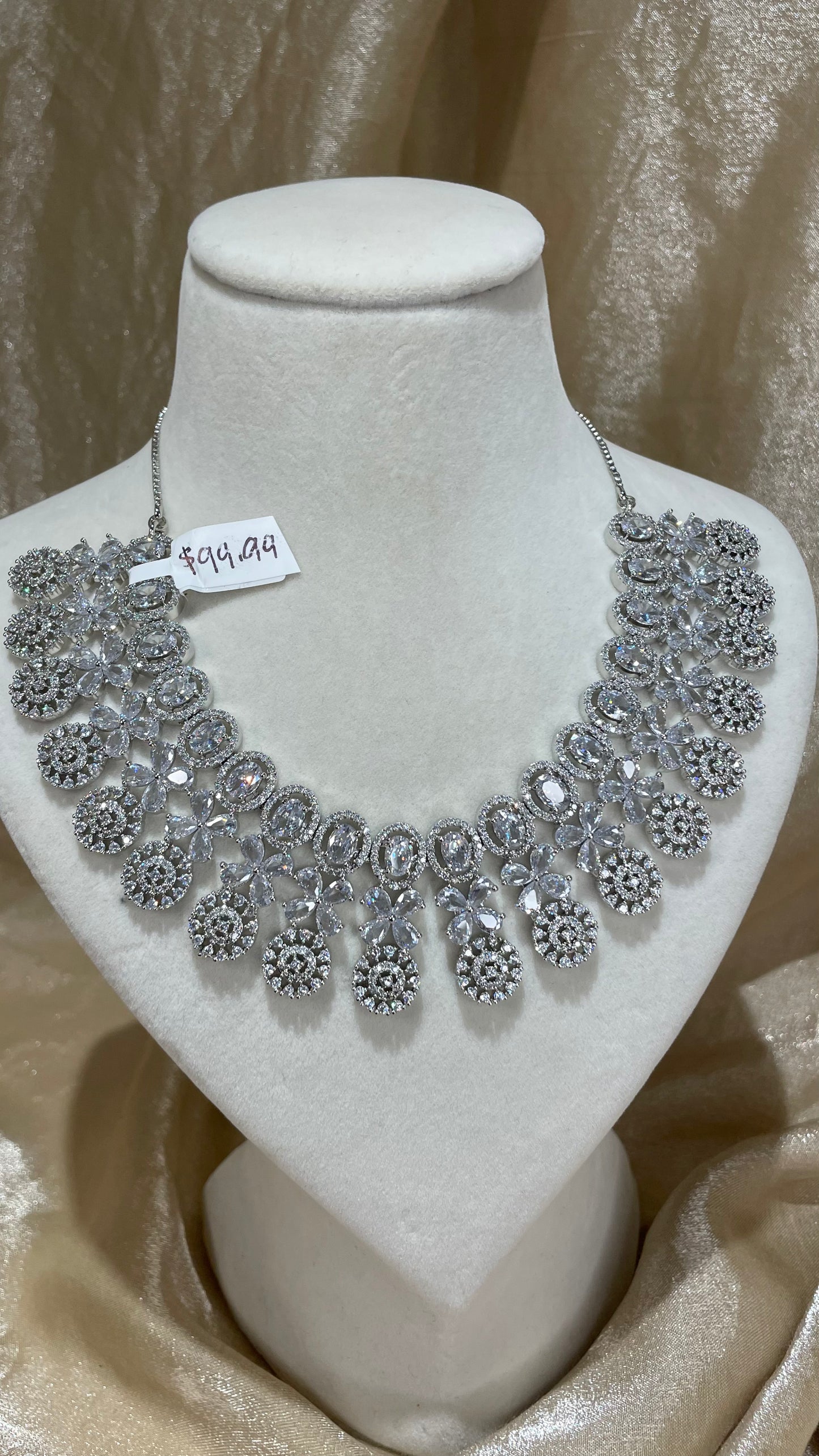 silver necklace set
