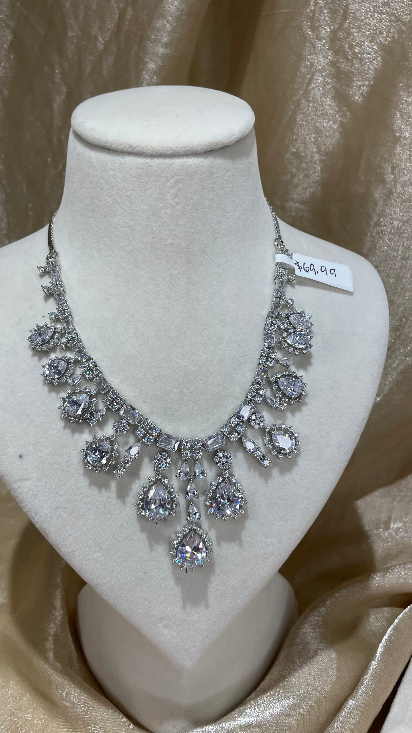 silver necklace set