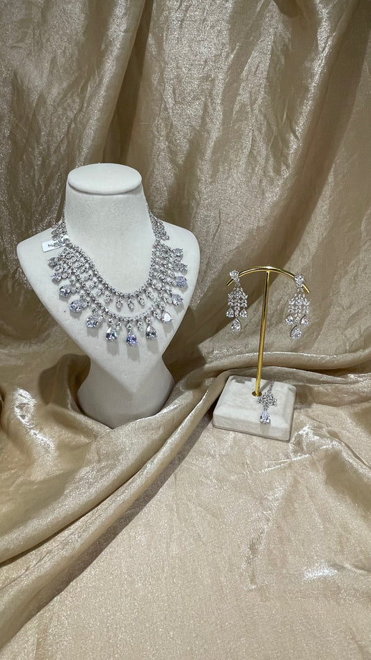 heavy silver necklace set