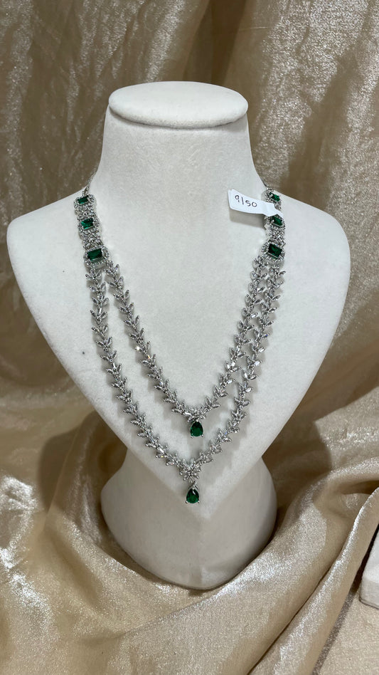 emerald green necklace set