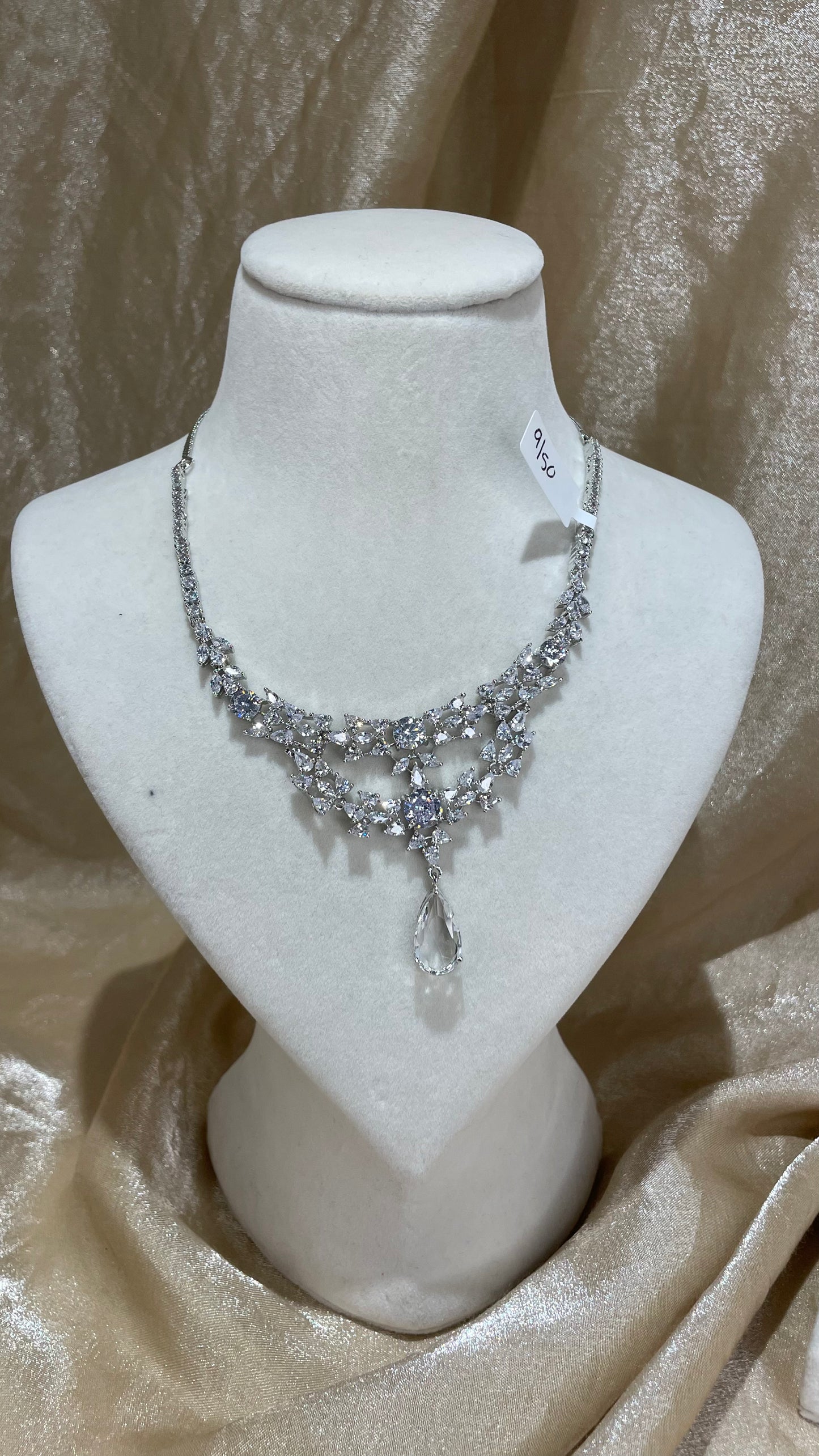 silver necklace set