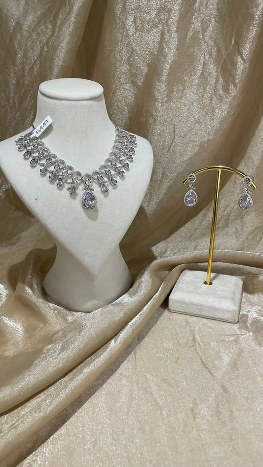silver necklace set