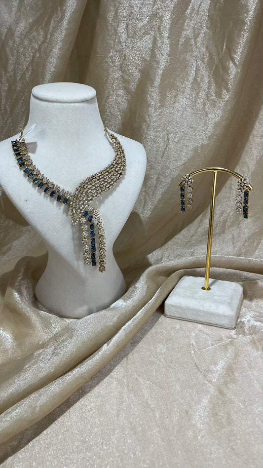navy blue necklace set