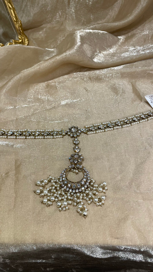 white gold matha patti